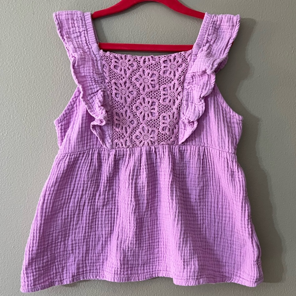 5/$7 💰 Wonder Nation Girl’s Purple Sleeveless Blouse - Large 10/12